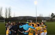 7 January 2018; The Antrim team huddle following the Bank of Ireland Dr. McKenna Cup Section A Round 2 match between Antrim and Cavan at Woodlands Playing Fields in Belfast. Photo by Ramsey Cardy/Sportsfile