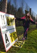 7 January 2018; Brooke O'Regan, age 10, from Kilmacthomas, updates the score during the McGrath Cup match between Waterford and Cork at The Gold Coast Resort in Waterford. Photo by Stephen McCarthy/Sportsfile