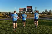 7 January 2018; Dublin players from left, Eoin O'Brien, Colm Basquel and Kevin Vallaghan leave the pitch after the Bord na Mona O'Byrne Cup Group 1 Third Round match between Wexford and Dublin at St. Patricks Park in Wexford. Photo by Matt Browne/Sportsfile