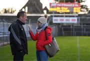 7 January 2018; Cork manager John Meyler speaks to Lisa Lawlor of Cork's Red FM after the Co-op Superstores Munster Senior Hurling League match between Clare and Cork at Cusack Park in Clare. Photo by Diarmuid Greene/Sportsfile