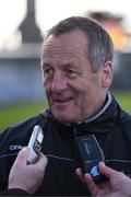 7 January 2018; Cork manager John Meyler speaks to reporters after the Co-op Superstores Munster Senior Hurling League match between Clare and Cork at Cusack Park in Clare. Photo by Diarmuid Greene/Sportsfile