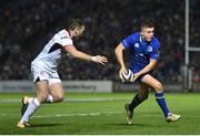 6 January 2018; Jordan Larmour of Leinster in action against Darren Cave of Ulster during the Guinness PRO14 Round 13 match between Leinster and Ulster at the RDS Arena in Dublin. Photo by Ramsey Cardy/Sportsfile