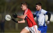 7 January 2018; Dylan Quinn of Cork in action against Dylan Guiry of Waterford during the McGrath Cup match between Waterford and Cork at The Gold Coast Resort in Waterford. Photo by Stephen McCarthy/Sportsfile