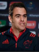 9 January 2018; Head coach Johann van Graan during a Munster Rugby press conference the at University of Limerick in Limerick. Photo by Diarmuid Greene/Sportsfile