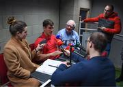 9 January 2018; Ian Keatley speaks to reporters during a Munster Rugby press conference at the University of Limerick in Limerick. Photo by Diarmuid Greene/Sportsfile