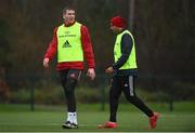 9 January 2018; Chris Farrell and Simon Zebo during Munster Rugby squad training at the University of Limerick in Limerick. Photo by Diarmuid Greene/Sportsfile