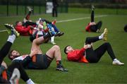 9 January 2018; Rhys Marshall and Conor Murray during Munster Rugby squad training at the University of Limerick in Limerick. Photo by Diarmuid Greene/Sportsfile