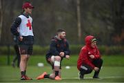 9 January 2018; Tyler Bleyendaal, Sam Arnold and elite player development Coach Greig Oliver during Munster Rugby squad training at the University of Limerick in Limerick. Photo by Diarmuid Greene/Sportsfile