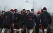 9 January 2018; Backline and attack coach Felix Jones speaks to his players during Munster Rugby squad training at the University of Limerick in Limerick. Photo by Aaron Greene/Sportsfile