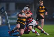 10 January 2018; Jack Castles of St Patrick's Classical School Navan in action against Jamie Kavanagh of Wesley College during the Bank of Ireland Leinster Schools Vinnie Murray Cup Round 1 match between St Patrick's Classical School Navan and Wesley College at Donnybrook Stadium in Dublin. Photo by Eóin Noonan/Sportsfile