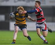 10 January 2018; Brian Byrne of St Patrick's Classical School Navan in action against Harry Fanning of Wesley College during the Bank of Ireland Leinster Schools Vinnie Murray Cup Round 1 match between St Patrick's Classical School Navan and Wesley College at Donnybrook Stadium in Dublin. Photo by Eóin Noonan/Sportsfile