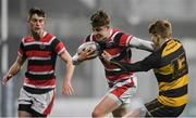 10 January 2018; Luke Fitzpatrick of Wesley College in action against Rory Gordon of St Patrick's Classical School Navan during the Bank of Ireland Leinster Schools Vinnie Murray Cup Round 1 match between St Patrick's Classical School Navan and Wesley College at Donnybrook Stadium in Dublin. Photo by Eóin Noonan/Sportsfile