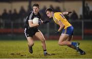 10 January 2018; James Clarke of Sligo in action against Enda Smith of Roscommon during the Connacht FBD League Round 3 match between Roscommon and Sligo at St. Brigid's GAA Club, Kiltoom, in Roscommon. Photo by Piaras Ó Mídheach/Sportsfile