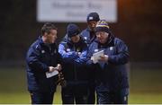 10 January 2018; Roscommon management, from left, Ger Dowd, selector, Kevin McStay, manager, Liam McHale, selector, and Seán Finnegan, backroom team, in conversation at the half-time break during the Connacht FBD League Round 3 match between Roscommon and Sligo at St. Brigid's GAA Club, Kiltoom, in Roscommon. Photo by Piaras Ó Mídheach/Sportsfile