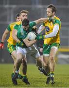 10 January 2018; Eoin Donnelly of Fermanagh in action against Stephen McMenamin, left, and Nathan Mullins of Donegal during the Bank of Ireland Dr. McKenna Cup Section C Round 3 match between Donegal and Fermanagh at Páirc MacCumhaill in Ballybofey, Donegal. Photo by Oliver McVeigh/Sportsfile