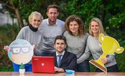 11 January 2018; All Ireland medal winners Bernard Brogan and Michael Fennelly were joined by other international sports athletes in Jenny Murphy, Ailís McSweeney and Rosemary Smith at the launch of Peptalk’s All Ireland Games, an intercompany wellbeing challenge that allows companies all over Ireland compete against each other. To get your company signed up check out http://www.peptalk.ie/all-ireland-games. The launch took place at Merrion Square Park in Dublin. In attendance at the launch are, from left, Rosemary Smith, Michael Fennelly, Bernard Brogan,Jenny Murphy and Ailís McSweeney. Photo by Sam Barnes/Sportsfile