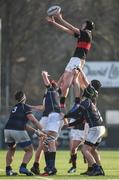 11 January 2018; Luan Rogers of The High School wins possession in a lineout during the Bank of Ireland Leinster Schools Vinnie Murray Cup Round 1 match between The High School and Mount Temple at Donnybrook Stadium in Dublin. Photo by Matt Browne/Sportsfile