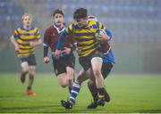 11 January 2018; John Healy of Skerries Community College is tackled by Evan Burke of Salesian College during the Bank of Ireland Leinster Schools Vinnie Murray Cup Round 1 match between Salesian College and Skerries Community College at Donnybrook Stadium in Dublin. Photo by Matt Browne/Sportsfile