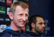 12 January 2018; Leinster head coach Leo Cullen with team captain Isa Nacewa during a Leinster Rugby squad press conference at Leinster Rugby Headquarters in Dublin. Photo by Matt Browne/Sportsfile