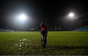 12 January 2018; Ground staff member Michael Corbett, from Ballintubber, attempts to remove water from the pitch before the Connacht FBD League Round 2 refixture match between Mayo and Galway at Elverys MacHale Park in Castlebar, Mayo. Photo by Piaras Ó Mídheach/Sportsfile