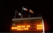 12 January 2018; A general view of the scoreboard before the Connacht FBD League Round 2 refixture match between Mayo and Galway at Elverys MacHale Park in Castlebar, Mayo. Photo by Piaras Ó Mídheach/Sportsfile