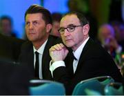 12 January 2018; Republic of Ireland manager Martin O'Neill, right, and Republic of Ireland Women's National Team Colin Bell during the SSE Airtricity / Soccer Writers Association of Ireland Awards 2017 at The Conrad Hotel in Dublin. Photo by Stephen McCarthy/Sportsfile
