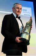 12 January 2018; Cork City manager John Caulfield is presented with his Personality of the Year award during the SSE Airtricity / Soccer Writers Association of Ireland Awards 2017 at The Conrad Hotel in Dublin. Photo by Stephen McCarthy/Sportsfile
