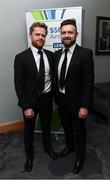 12 January 2018; Shamrock Rovers coaches Damien Duff and Stephen McPhail in attendance at the SSE Airtricity / Soccer Writers Association of Ireland Awards 2017 at The Conrad Hotel in Dublin. Photo by Stephen McCarthy/Sportsfile