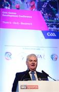 13 January 2018; Uachtarán Chumann Lúthchleas Gael Aogán Ó Fearghail speaking during day two of the GAA Games Development Conference at Croke Park in Dublin. Photo by Stephen McCarthy/Sportsfile