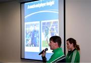 13 January 2018; Limerick camogie manager John Tuohy and Limerick senior camogie player Rebecca Delee during day two of the GAA Games Development Conference at Croke Park in Dublin. Photo by Stephen McCarthy/Sportsfile