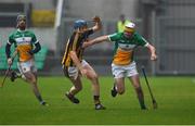 13 January 2018; Jordan Quinn of Offaly in action against John Donnelly of Kilkenny during the Bord na Mona Walsh Cup semi-final match between Offaly and Kilkenny at Bord na Mona O'Connor Park in Offaly. Photo by Sam Barnes/Sportsfile