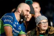 13 January 2018; John Muldoon of Connacht poses for photographs with supporters following the European Rugby Challenge Cup Pool 5 Round 5 match between Worcester Warriors and Connacht at the Sixways Stadium, in Worcester, England. Photo by Malcolm Couzens/Sportsfile