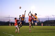 13 January 2018; Eimhin Courtney and Gearoid O'Brien of Clare in action against Michael McSweeney and Padraig Clancy of Cork during the McGrath Cup Final between Cork and Clare at Mallow GAA Complex in Mallow, Co. Cork. Photo by Diarmuid Greene/Sportsfile