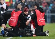 13 January 2018; Ulster doctor Michael Webb testing Craig Gilroy of Ulster for a head injury assessment during the European Rugby Champions Cup Pool 1 Round 5 match between Ulster and La Rochelle at the Kingspan Stadium in Belfast. Photo by Oliver McVeigh/Sportsfile