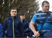 14 January 2018; Jordan Larmour of Leinster arrives ahead of the European Rugby Champions Cup Pool 3 Round 5 match between Leinster and Glasgow Warriors at the RDS Arena in Dublin. Photo by Ramsey Cardy/Sportsfile
