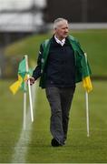 14 January 2018; Steward Gene Smith sets out the touchline flags prior to the Bord na Mona O'Byrne Cup semi-final match between Meath and Longford at Páirc Táilteann in Navan, Meath. Photo by Seb Daly/Sportsfile