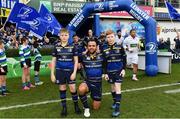 14 January 2018; Matchday mascots 11 year old Henry Ferguson, from Glasthule, Dublin, and 12 year old Oliver O’Callaghan, from Blackrock, Dublin, with captain Isa Nacewa ahead of the European Rugby Champions Cup Pool 3 Round 5 match between Leinster and Glasgow Warriors at the RDS Arena in Dublin.   Photo by Ramsey Cardy/Sportsfile