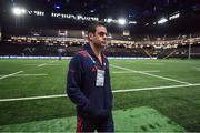 14 January 2018; Munster head coach Johann van Graan on the pitch prior to the European Rugby Champions Cup Pool 4 Round 5 match between Racing 92 and Munster at the U Arena in Paris, France. Photo by Brendan Moran/Sportsfile