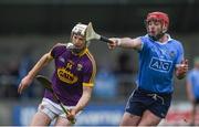 14 January 2018; David Dunne of Wexford in action against Bill O'Carroll of Dublin during the Bord na Mona Walsh Cup semi-final match between Dublin and Wexford at Parnell Park in Dublin. Photo by Daire Brennan/Sportsfile