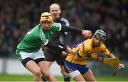14 January 2018; Tom Morrissey of Limerick in action against Cathal O'Connell of Clare during Co-Op Superstores Munster Senior Hurling League Final between Limerick and Clare at Gaelic Grounds in Limerick. Photo by Diarmuid Greene/Sportsfile