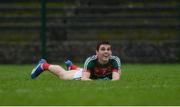 14 January 2018; James Stretton of Mayo looks on after taking a kick during the Connacht FBD League Round 4 match between Roscommon and Mayo at Dr Hyde Park in Roscommon. Photo by Piaras Ó Mídheach/Sportsfile