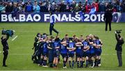 14 January 2018; Leinster players huddle following their side's victory in the European Rugby Champions Cup Pool 3 Round 5 match between Leinster and Glasgow Warriors at the RDS Arena in Dublin. Photo by David Fitzgerald/Sportsfile