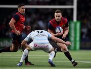 14 January 2018; Rory Scannell of Munster is tackled by Henry Chavancy of Racing 92 during the European Rugby Champions Cup Pool 4 Round 5 match between Racing 92 and Munster at the U Arena in Paris, France. Photo by Brendan Moran/Sportsfile