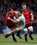 14 January 2018; CJ Stander of Munster is tackled by Rémi Tales of Racing 92 during the European Rugby Champions Cup Pool 4 Round 5 match between Racing 92 and Munster at the U Arena in Paris, France. Photo by Brendan Moran/Sportsfile