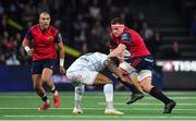 14 January 2018; CJ Stander of Munster is tackled by Virimi Vakatawa of Racing 92 during the European Rugby Champions Cup Pool 4 Round 5 match between Racing 92 and Munster at the U Arena in Paris, France. Photo by Brendan Moran/Sportsfile