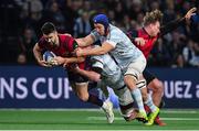 14 January 2018; Conor Murray of Munster is tackled by Donnacha Ryan and Yannick Nyanga of Racing 92 during the European Rugby Champions Cup Pool 4 Round 5 match between Racing 92 and Munster at the U Arena in Paris, France. Photo by Brendan Moran/Sportsfile