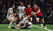 14 January 2018; Keith Earls of Munster steps into touch after evading the tackle of Leone Nakawara of Racing 92 during the European Rugby Champions Cup Pool 4 Round 5 match between Racing 92 and Munster at the U Arena in Paris, France. Photo by Brendan Moran/Sportsfile