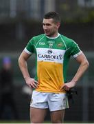 14 January 2018; Anton Sullivan of Offaly dejected following the Bord na Mona O'Byrne Cup semi-final match between Westmeath and Offaly at Cusack Park, in Mullingar, Westmeath. Photo by Sam Barnes/Sportsfile
