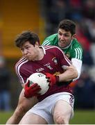 14 January 2018; Luke Loughlin of Westmeath in action against Paul McConway of Offaly during the Bord na Mona O'Byrne Cup semi-final match between Westmeath and Offaly at Cusack Park, in Mullingar, Westmeath. Photo by Sam Barnes/Sportsfile