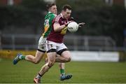 14 January 2018; Kieran Martin of Westmeath in action against Cian Donohue of Offaly during the Bord na Mona O'Byrne Cup semi-final match between Westmeath and Offaly at Cusack Park, in Mullingar, Westmeath. Photo by Sam Barnes/Sportsfile